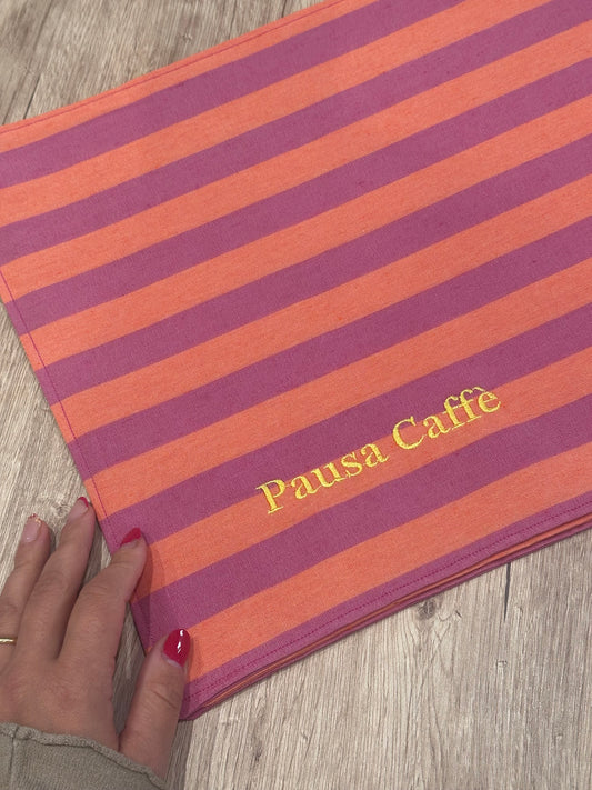 Tovaglietta ricamata - Pausa caffè