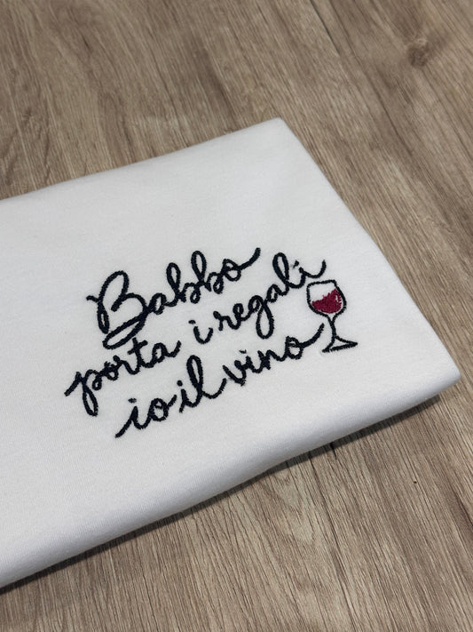 t-shirt "BABBO PORTA I REGALI , IO IL VINO"