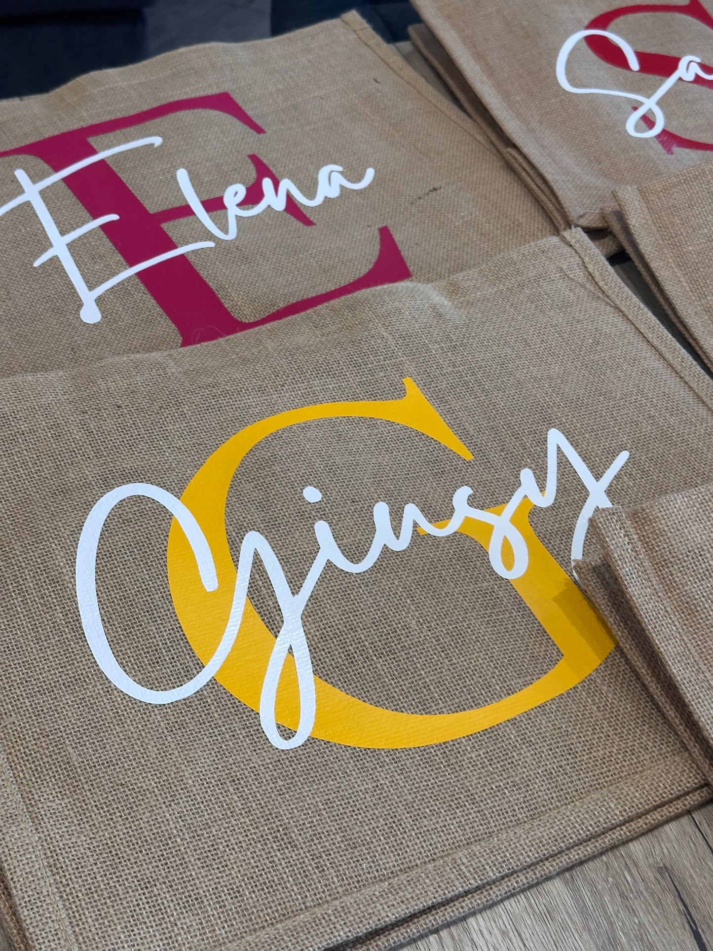Bag in iuta personalizzata con nome