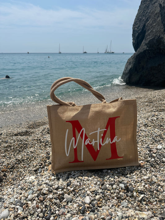 Bag in iuta personalizzata con nome
