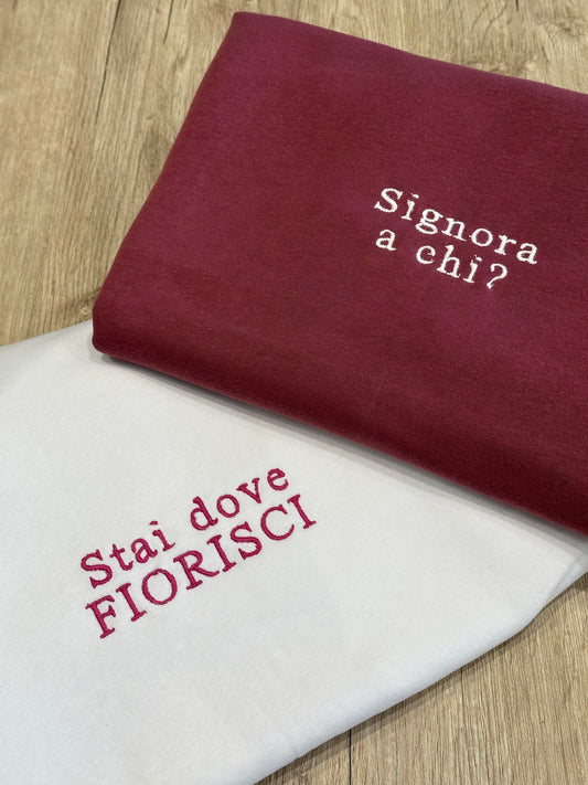 Personalizza la tua felpa - ricamo a macchina